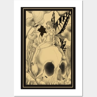 A fairy sitting on a skull Posters and Art